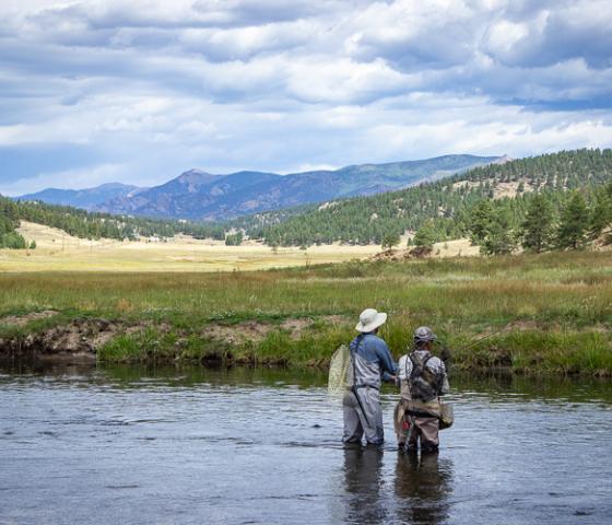 Fly fishing on Abell Ranch
