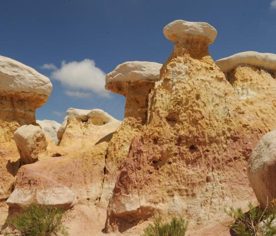 Image of the red rock formations of the Paint Mines.