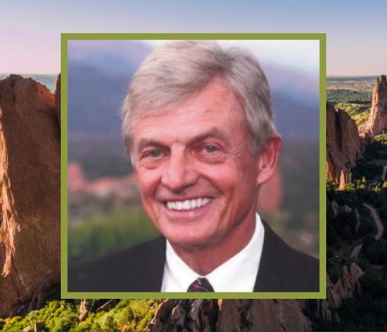 Bill Ruskin with Garden of the Gods in the Background.