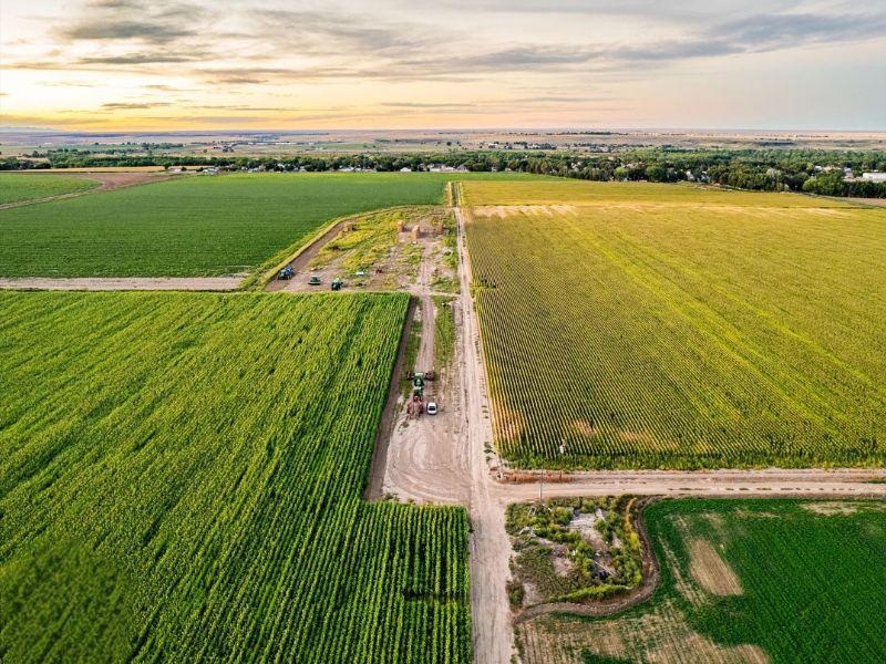 Aerial photo of a verdant farm